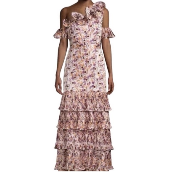 NWOT ALEXIS Amonda Floral Pleated Tiered Long Dress size XS - Picture 6 of 8